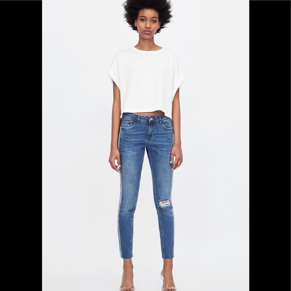 jeans with sparkly side stripe